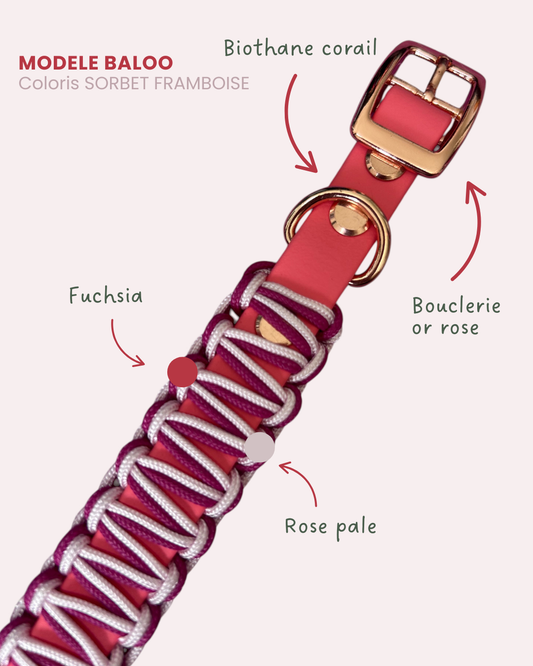 Collier Baloo - Sorbet framboise