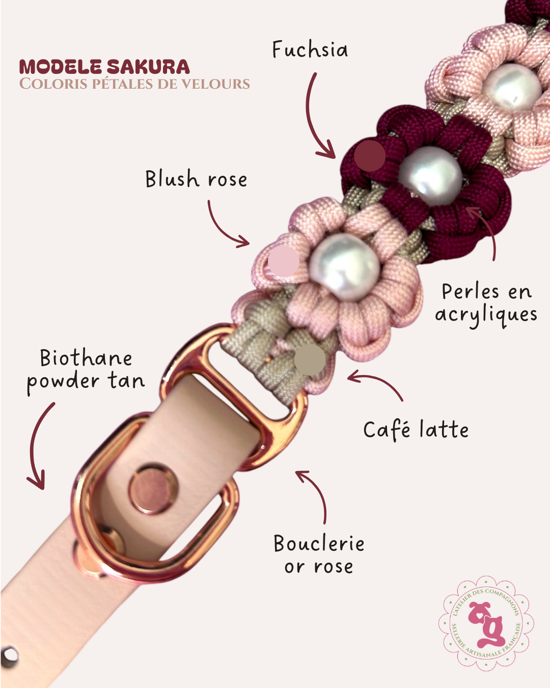 Collier Sakura - Pétales de velours