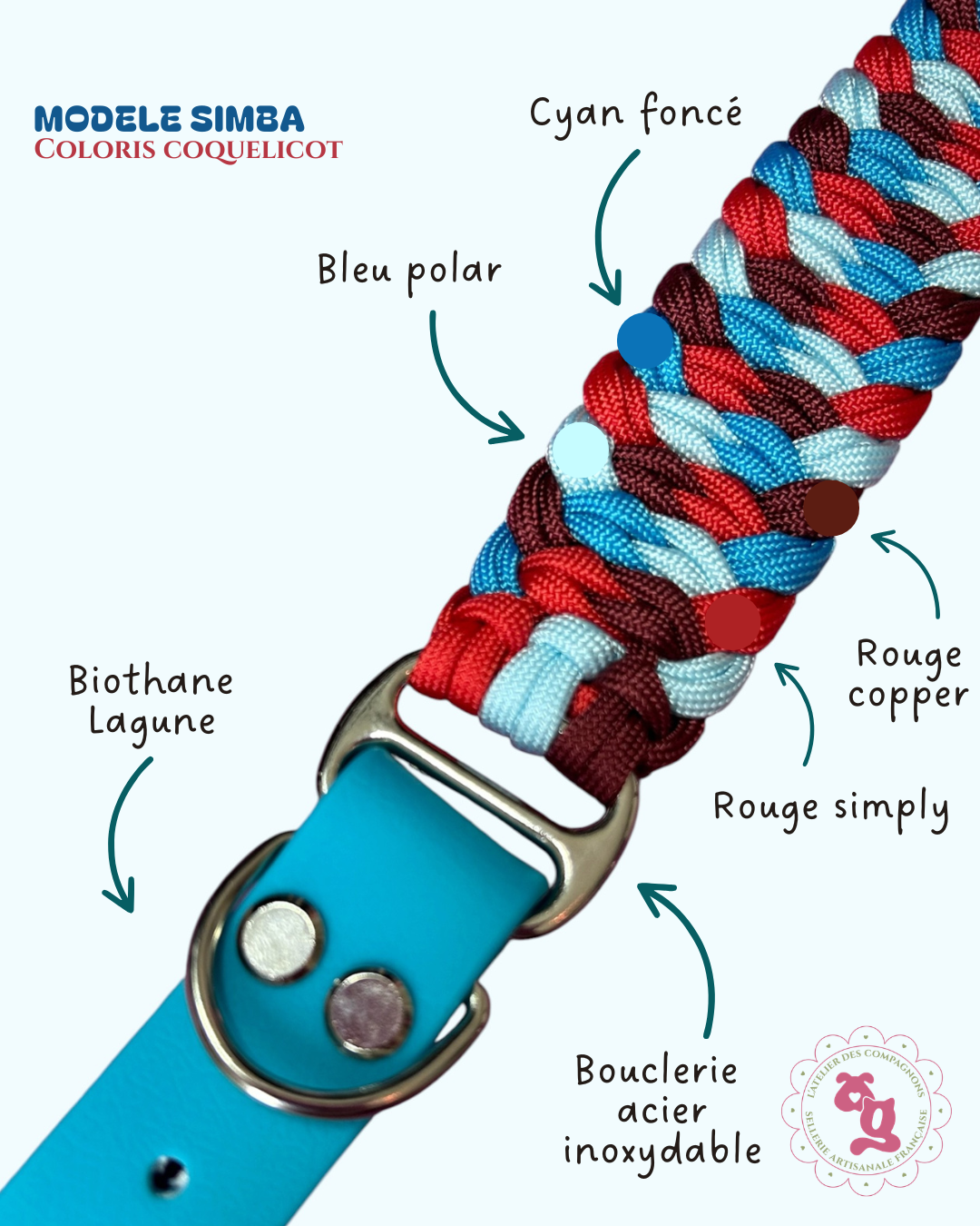 Collier Simba - Coquelicot