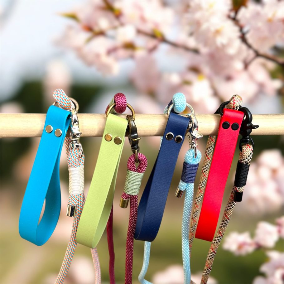 Laisses Mila en biothane et paracorde Laisses en paracorde avec poignées en biothane